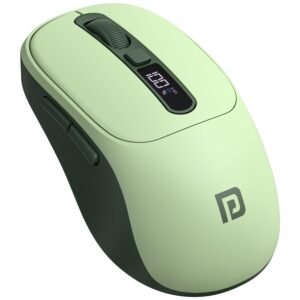 Portronics Toad 9 Wireless Bluetooth Mouse with Dual Wireless (BT + 2.4 GHz), Smart LED Display, Rechargeable Battery, Forward & Back Button, Multi-Device Pair, Upto 4800 Dpi Sensitivity(Green)