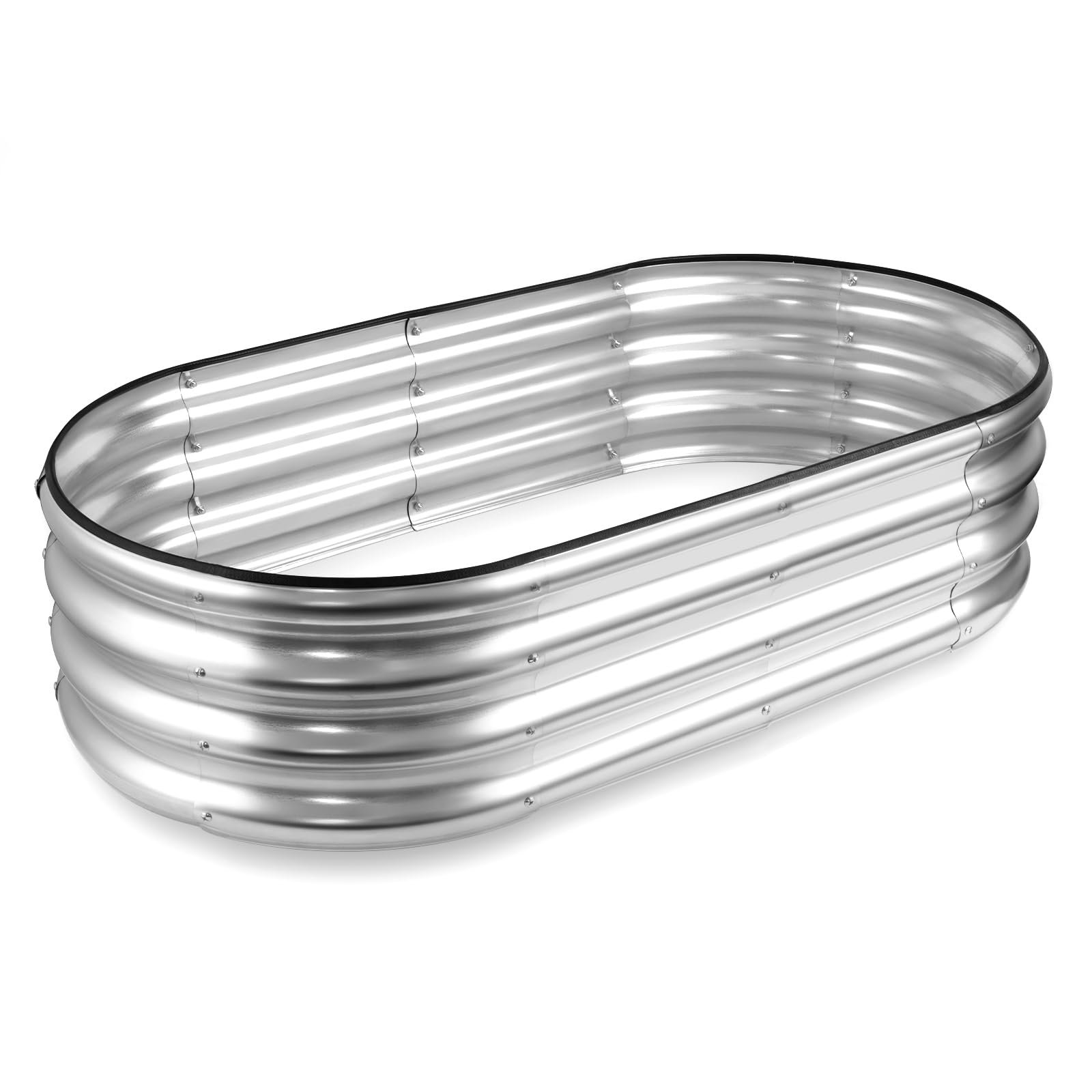 JERIA Raised Garden Bed,Galvanized Raised 4×2×1ft Planter Boxes Outdoor with Easy Assembly, Large Garden Bed for Vegetables, Fruits, Flower