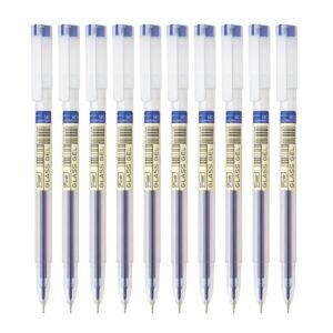 FLAIR Glass Gel Pen Wallet Pack | Tip Size 0.6 mm | Water Proof Ink For Smooth Flow System | Low-Viscosity Ink For Smudge Free Writing | Blue ink, Pack of 10