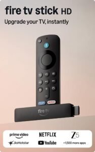 Amazon Fire TV Stick HD (newest model), our fastest HD stick yet, 1,500+ apps, smart voice search with Alexa+, directly powered by your TV
