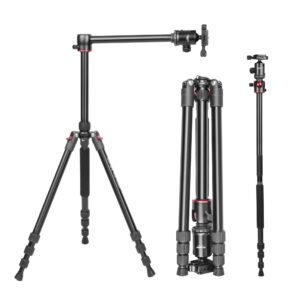 Digitek DTR 520 BH 152cm Foldable Aluminum Tripod & Monopod, Swivel Pan Head, 4-Section Adjustment, 7kg Max Load, 4.95ft Height, for DSLR & DV Video Cameras