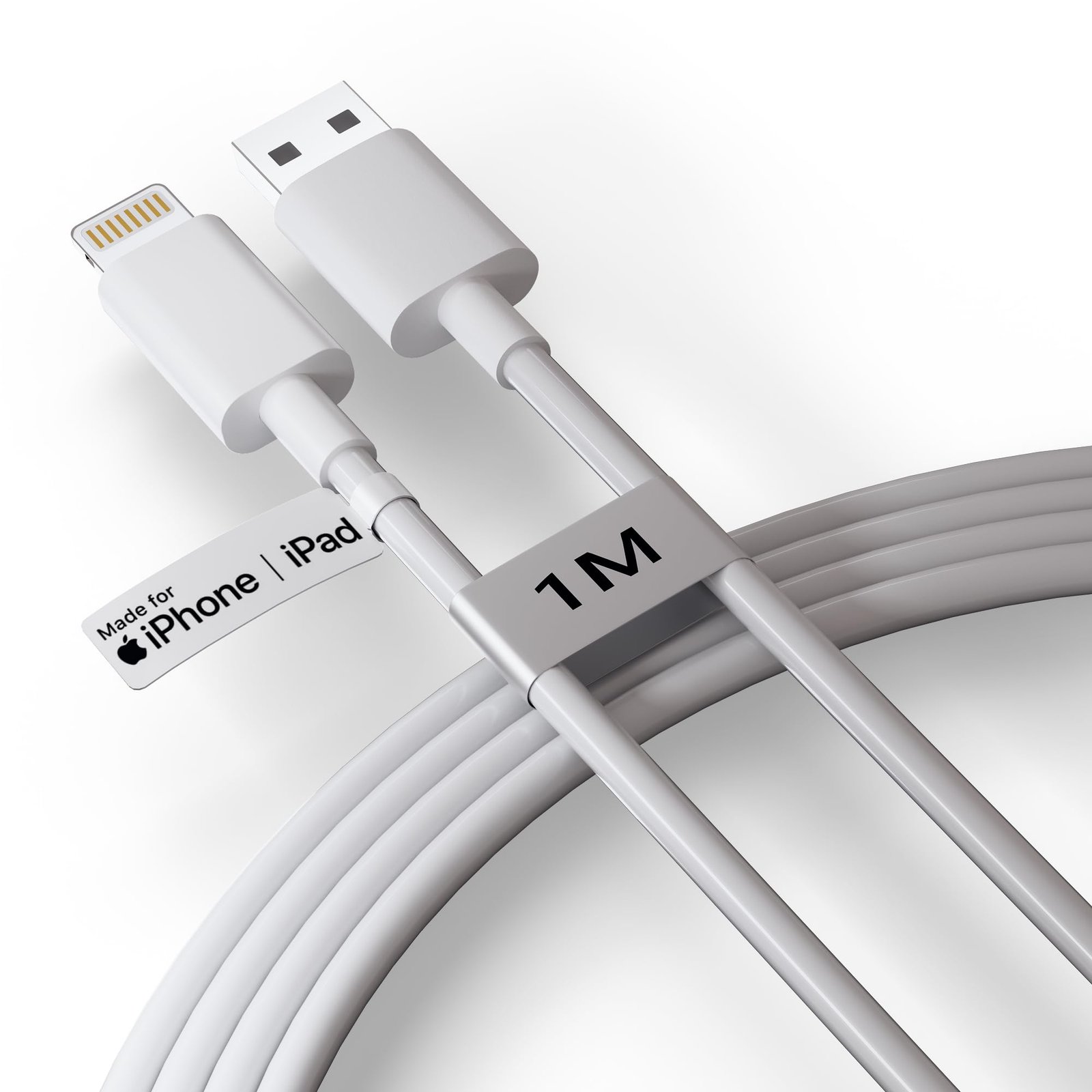 USB to Lightning Cable (1M) | MFi Certified Fast Charging PD Cable Compatible for iPhone 14/13/12/11/X/8, iPad | USB to Lightning Charger Cord (White) by AIL_KIN