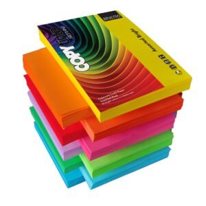 BRUSTRO Copytinta Mixed Bright Colour Craft Paper| A4 Size | 80 GSM | Pack of 40 Sheets (10 colors x 4 sheets)|Double Side Colored, Ideal for Origami, Scrapbooking, Making Card, DIY Art & Craft.
