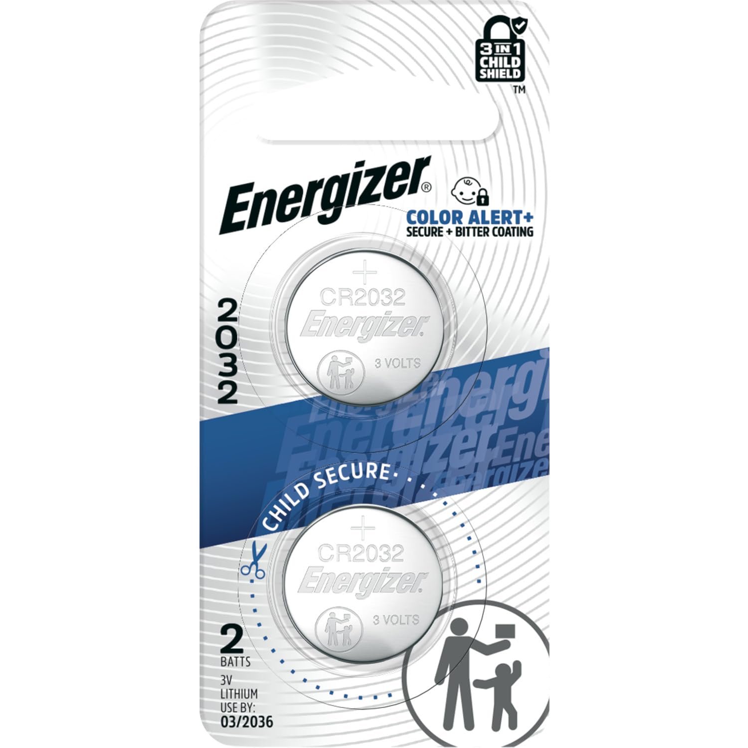 Energizer 2032BP-2N Coin Lithium 2032 Battery, Black