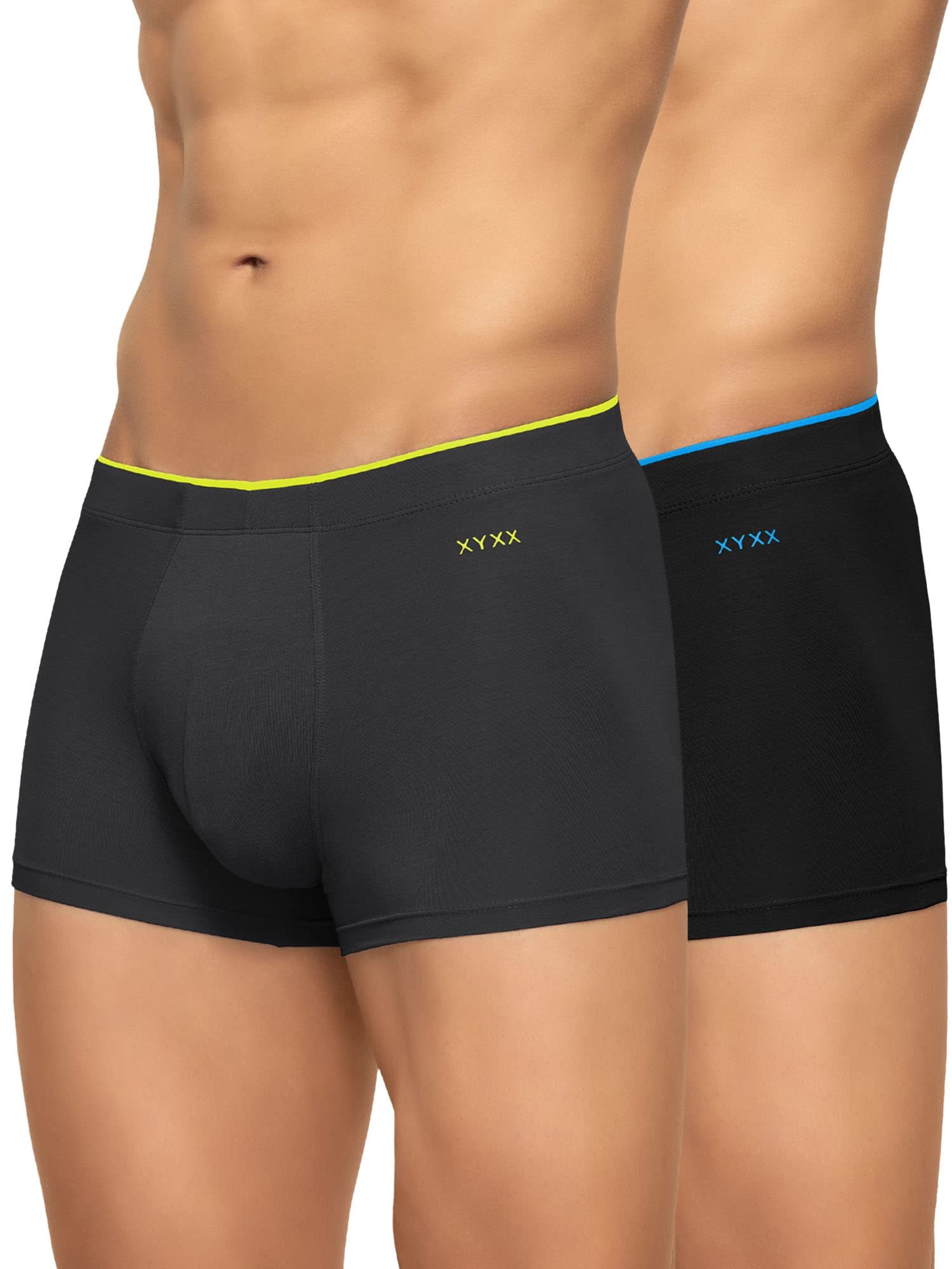 XYXX Men’s Uno Micromodal Antimicrobial Trunks | Snug Fit, 4-Way Stretch & No-Marks Waistband Underwear for Men Combo (Pack of 2)