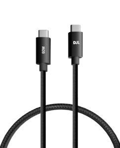 DailyObjects SURGE Kevlar Core USB-C 60W Charging Cable|USB Type-C|Fast Charging,480Mbps Data Transfer,Data Sync|Compatible with Android & iOS Smartphones,Earphones,Tablet/Ipads,Macbook,Black