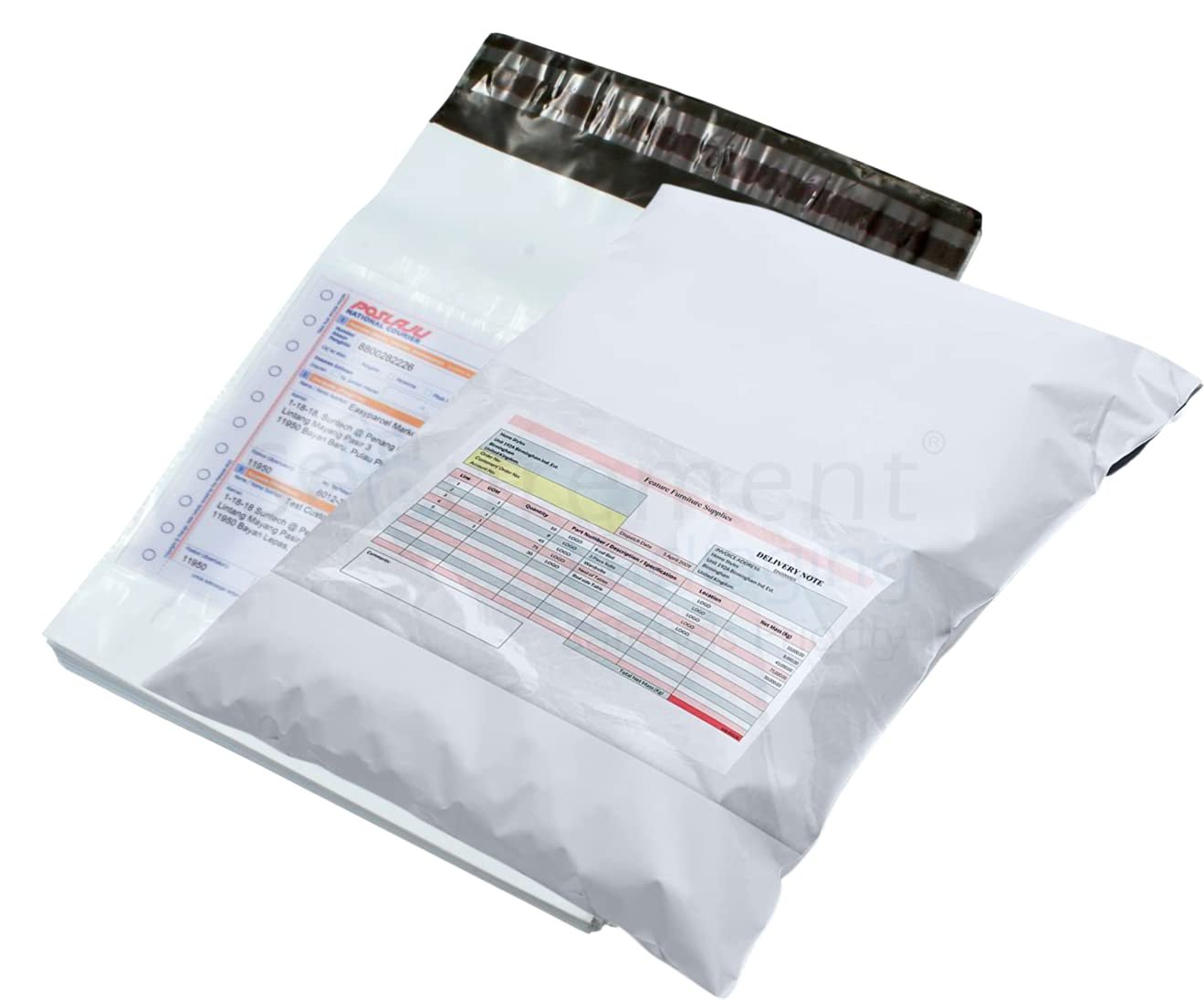 SECUREMENT® (Size-16 x 12) Tamper Proof Polybags Bags/Pouches/Cover 55 Micron for Shipping/Packing [Pack of >50 Pcs. >>with Pod)