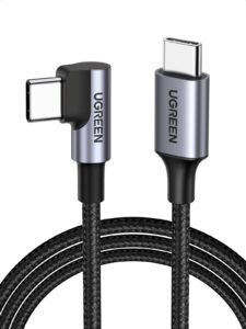 UGREEN 60W USB C to USB C Cable Right Angle 0.5M, PD Charging Cord