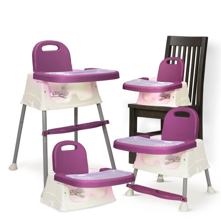 LuvLap 4 in 1 Convertible Baby High Chair with footrest, Convertible to High Chair, Low Chair, & Booster Seat, Essential for Baby Feeding (Purple)