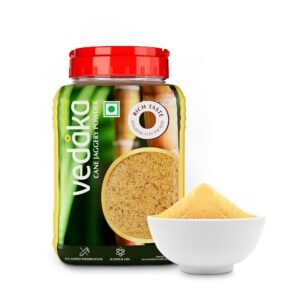 Amazon Brand – Vedaka Cane Jaggery Powder | 1 Kg | Jar | Natural Sweetener | No Added Sugar | No Artificial Colours & Preservatives