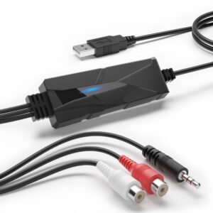 V.TOP USB 2.0 Audio Capture Card with Music Editing Software for Cassette Player Recorder Convert Cassette/Radio to MP3