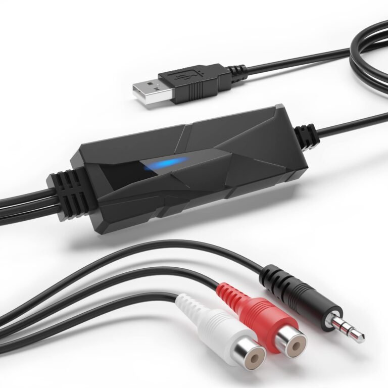 V.TOP USB 2.0 Audio Capture Card with Music Editing Software for Cassette Player Recorder Convert Cassette/Radio to MP3