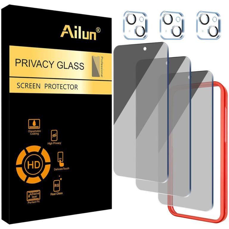 Ailun Privacy Screen Protector+Camera Lens Protector for iPhone 15