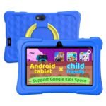 Kids Tablet, 7 Inch Android 15 Tablet for Kids, 8GB+32GB 1TB Expanding, Quad Core Toddler Tablets with Shockproof Case, BT5.0, WiFi 5, Parental Controls, Games, Dual Camera (Blue)