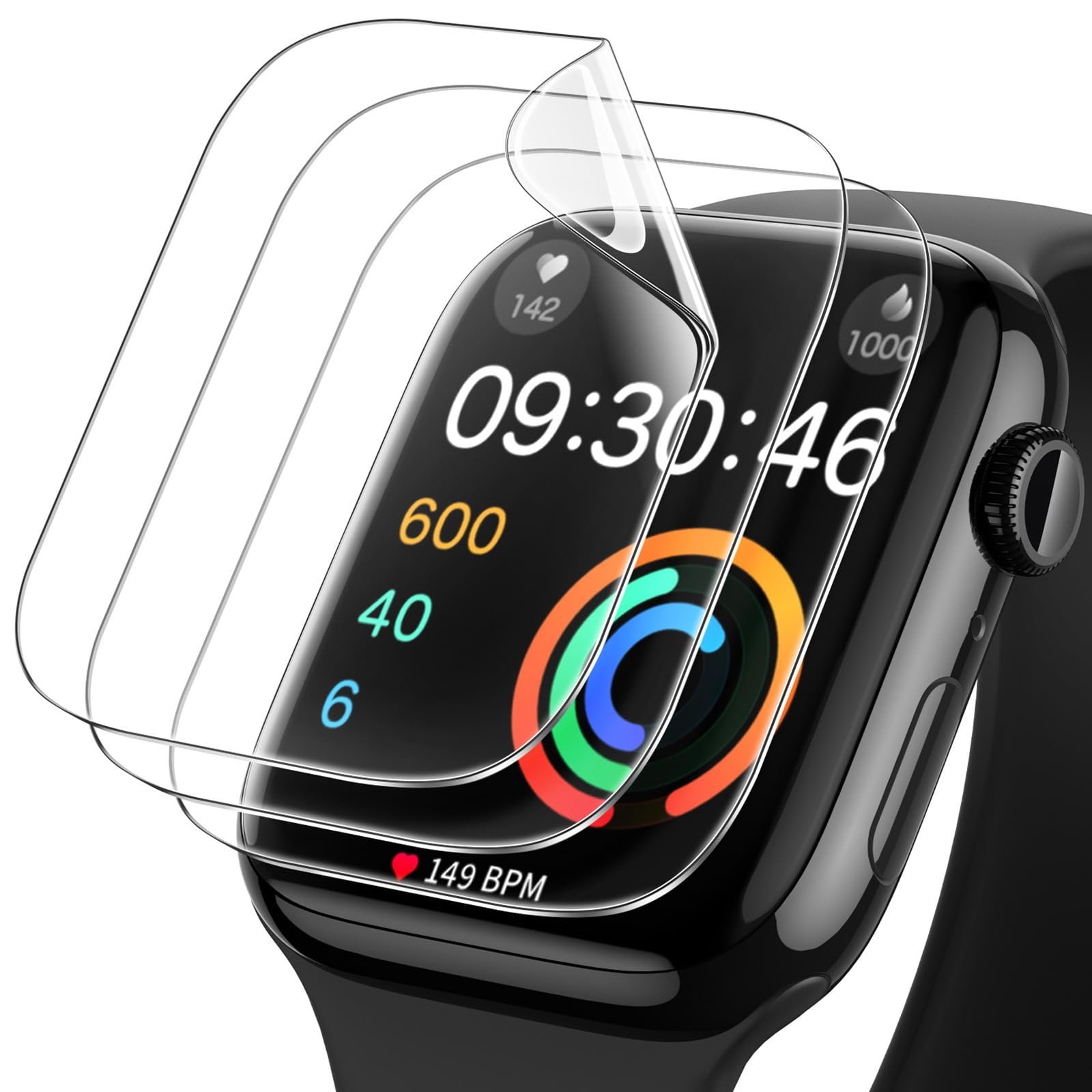 JETech TPU Screen Protector Guard for Apple Watch Series 11/10 46mm, 3-Pack