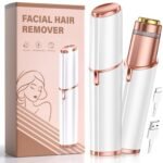 Facial Hair Remover for Women Face: Painless Rechargeable Electric Hair Removal Device for Upper Lips/Chin/Peach Fuzz- USB Portable/Travel (White)