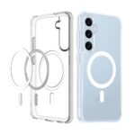 CEDO Cover for Samsung Galaxy S24 (5G) | Compatible with MagSafe Wireless Charging | Designed with Magnetic Lock Shockproof Phone Bumper Transparent Back Case Cover (Transparent)