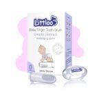 Littloo Baby Finger Toothbrush – 100% Silicone Infant Finger Brush for Cleaning & Massaging Gums – BPA Free – with Storage Case