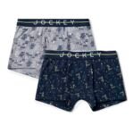 Jockey NB02 Boys Super Combed Cotton Elastane Stretch Printed Trunk with Front Open Fly and Ultrasoft Waistband_(Pack of 2, Colors & Prints May Vary)