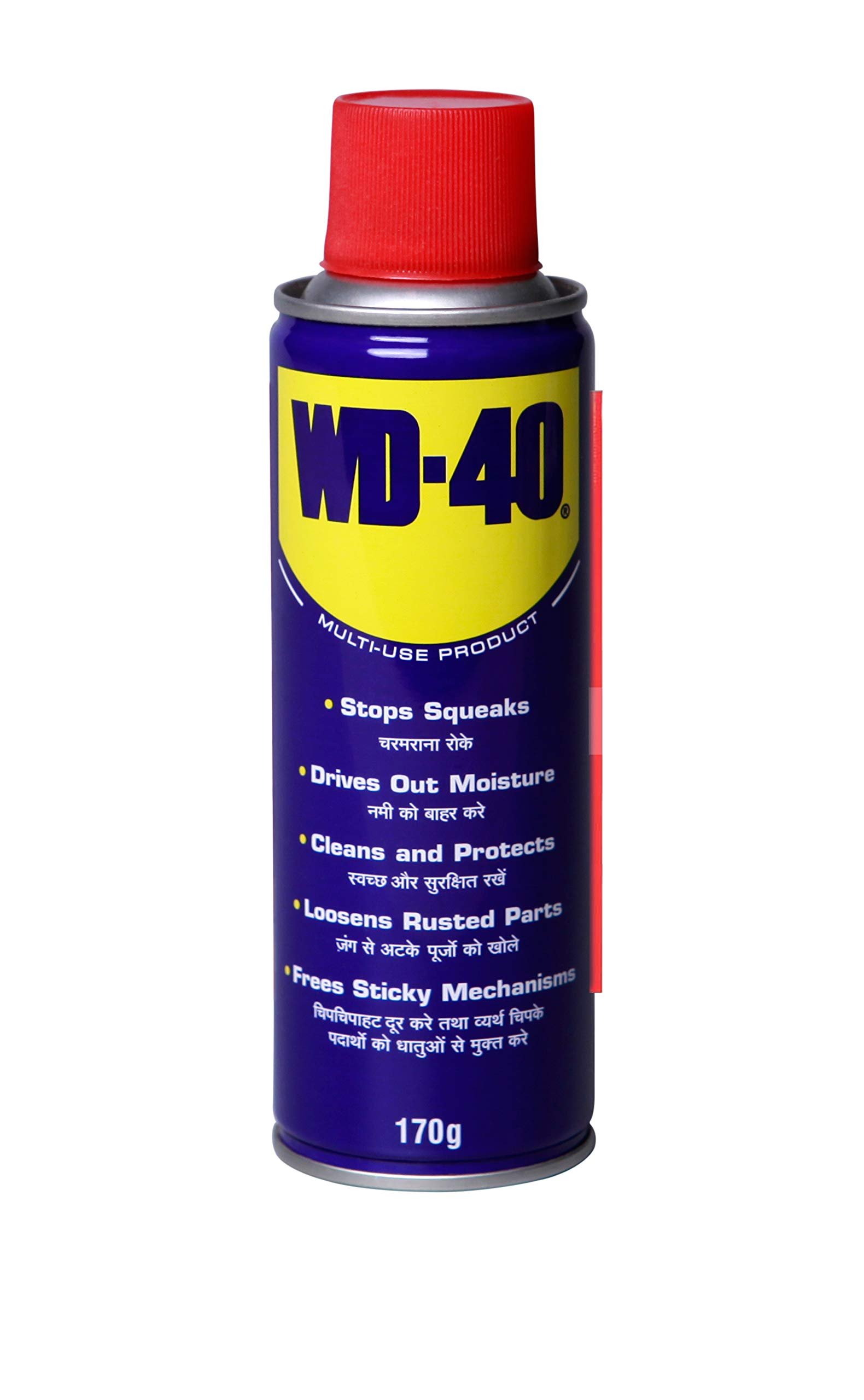 WD-40 Multipurpose Spray, Lubricant, Rust Remover, Cleans Bike Chains, Squeak Noise, Stain Remover, Cleaning Agent, 170g