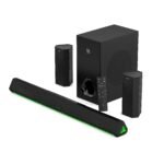 GOVO GOSURROUND 950 | 500W Sound bar | 5.1 Channel Home Theatre with 6.5″ subwoofer | Dual Rear Satellites, HDMI, AUX, USB & Bluetooth, 5 Equalizer Modes, Stylish Remote & LED Display (Platinum Black)