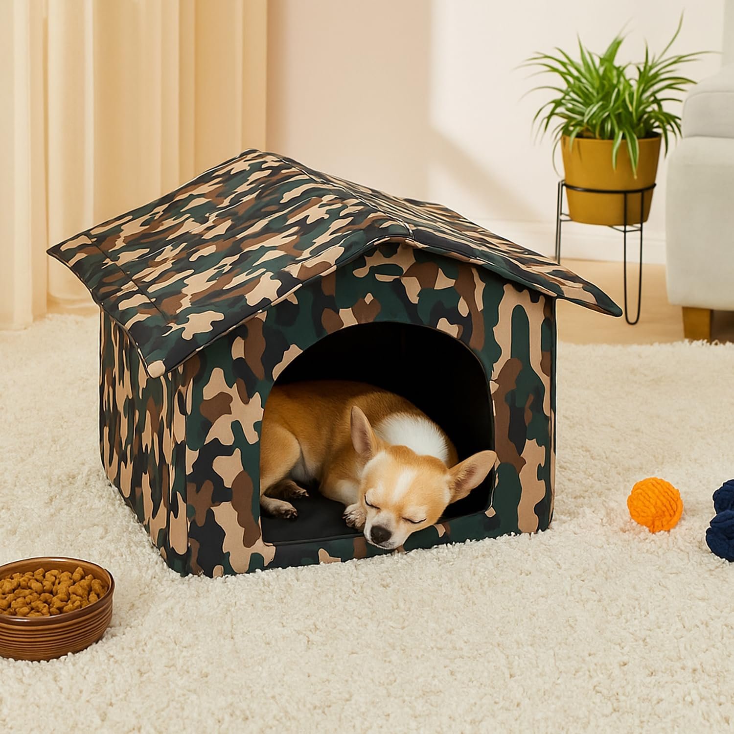 Amazon Basics Soft Pet Kennel (Large) | Pet Habitat – Multi-Color Printed | Dog | 60L x 60Wx 62H Centimeters
