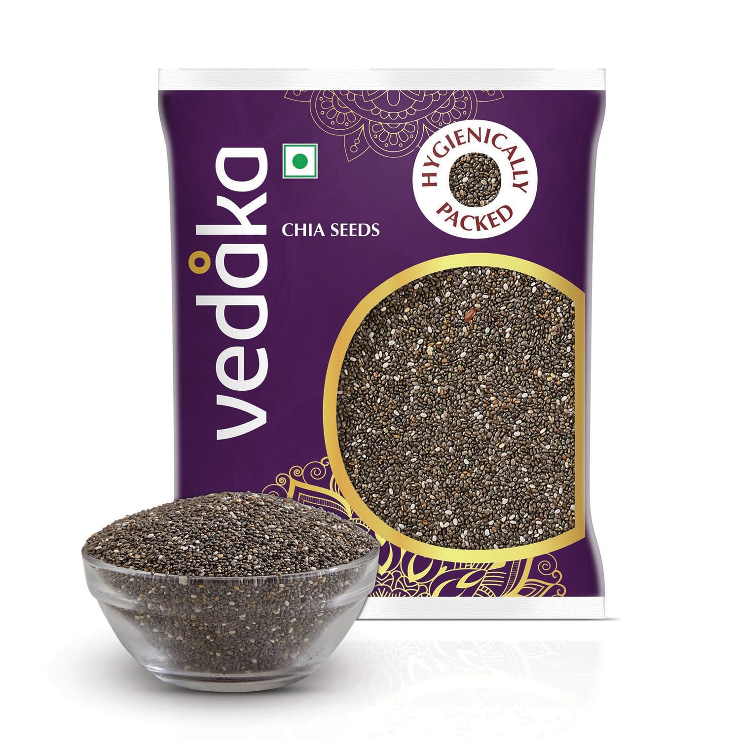 Amazon Brand – Vedaka Chia Seeds | 200 g | Rich In Protein, Calcium & Omega Fats | Healthy Snack On-The-Go | Hygienically Packed