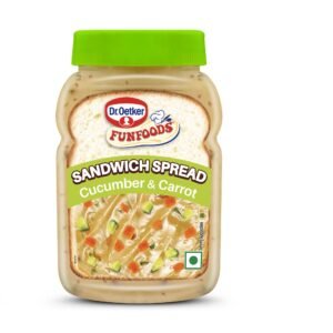 Dr. Oetker FunFoods Cucumber & Carrot Sandwich Spread 225g/250g | Ready-to-Use Spread with Goodness of Cucumber & Carrot | 100% Vegetarian | Perfect for Veggie filled Sandwiches, Subs, Wraps, Burgers & Kids’ Meals