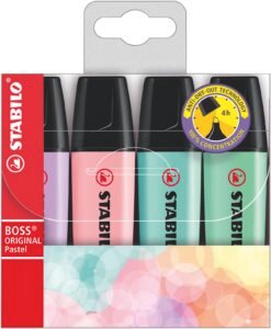 STABILO BOSS Original Pastel Highlighters, 4 Colours
