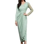 Miss Chase Women’s Comfortable Round Neck Sleeveless Striped Midi Bodycon Dress with Zipper