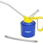 Ramex Multipurpose Metal Oil Can, Oil Can Pump Oiler with 2 Spouts, fixed and flexible, for All Lubrication Need of Car, Bike, Machine & Industrial use -1/2 Pint Capacity. Glossy Blue & Yellow Oil Can