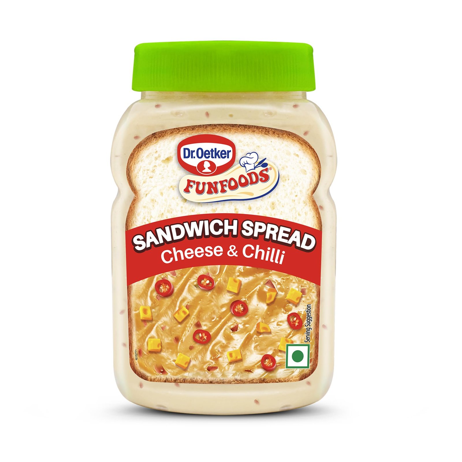 Dr. Oetker FunFoods Cheese & Chilli Sandwich Spread 225g/250g | Ready-to-Use Spread with Goodness of Cheese & Chilli | 100% Vegetarian | Perfect for Mexican-style Sandwiches, Tacos & Burritos (weight may vary)