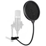 Juârez PF-100 6-inch Studio Microphone Pop Filter Shield Mask, Double Mesh Wind Screen with 360° Flexible Gooseneck and Quick Mount or Release Clamp for Recording, Singing and Broadcast Studio