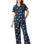 Amazon Brand – Myx Women Cotton Shirt and Relaxed Pajama Set | Night Suit Set (Available in Plus Sizes)