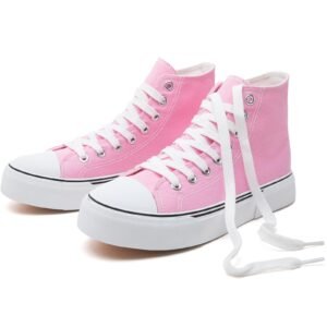hash bubbie Women’s High top Sneakers Classic High Tops Canvas Shoes for Women Lace up Tennis Shoes Fashion Canvas Sneakers Casual Shoes for Walking