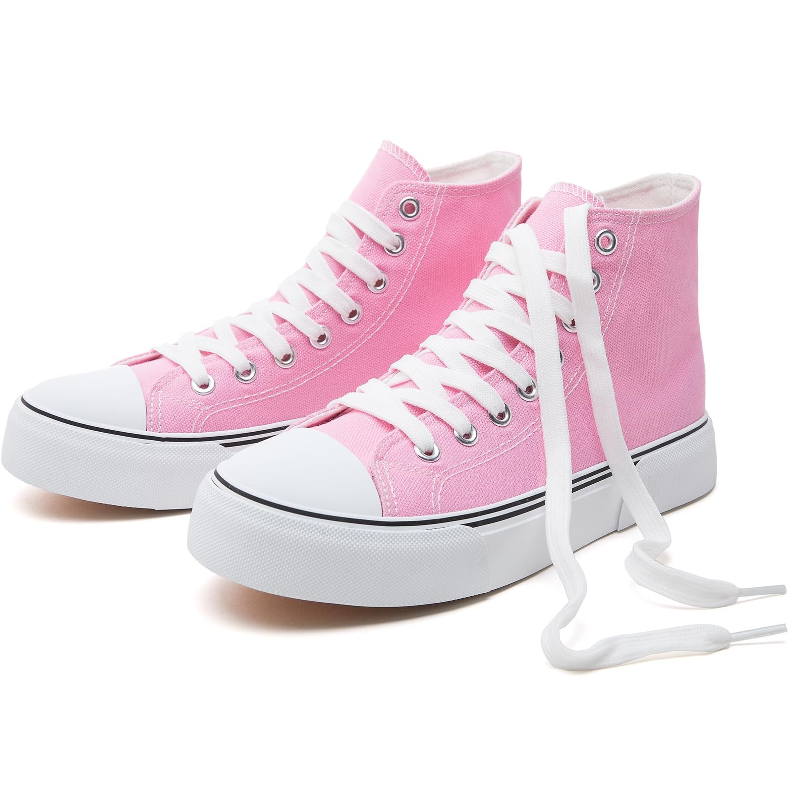 hash bubbie Women’s High top Sneakers Classic High Tops Canvas Shoes for Women Lace up Tennis Shoes Fashion Canvas Sneakers Casual Shoes for Walking