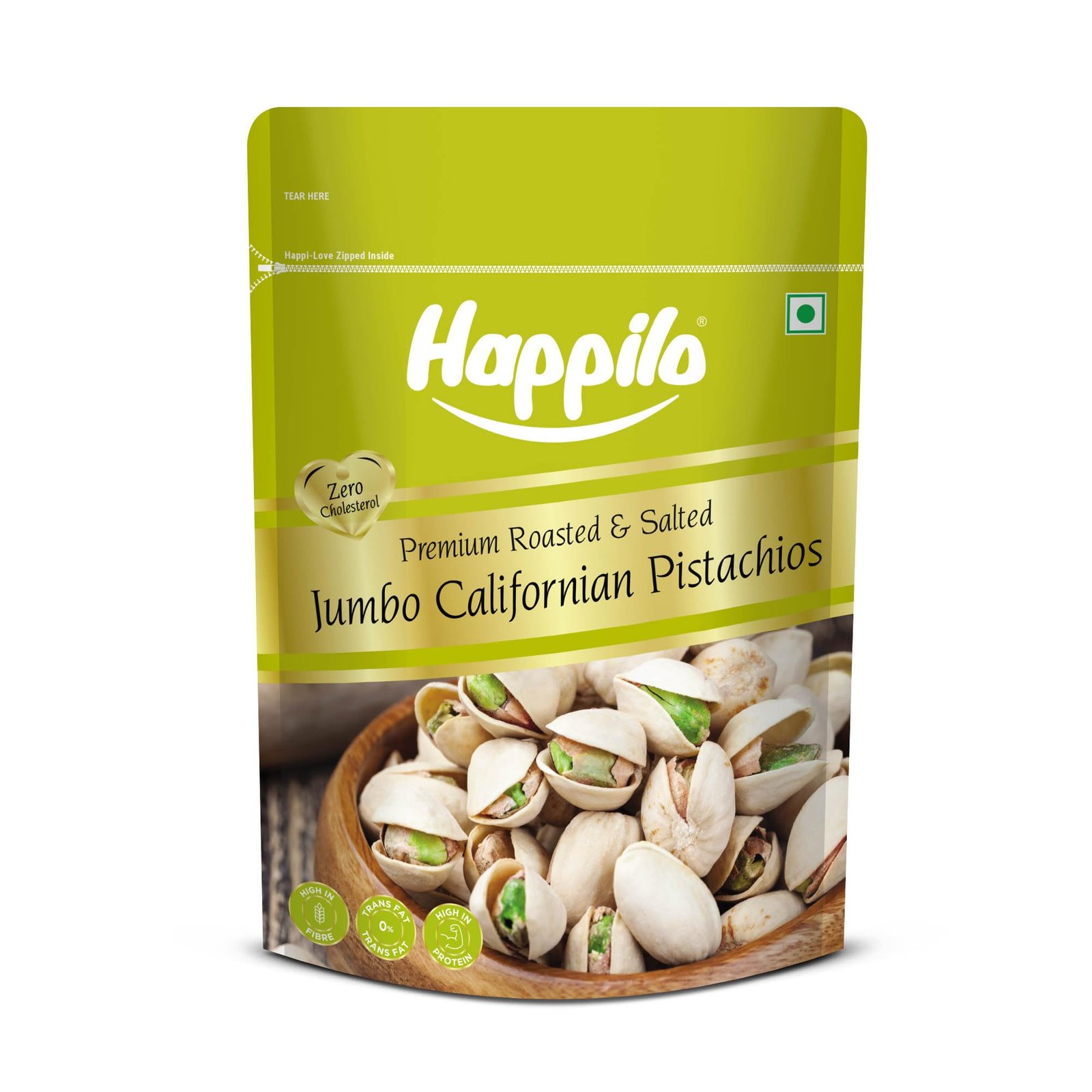 Happilo Californian Roasted & Salted Pistachios 500g | Pista Dry Fruit | Rich Protein, Phosphorus | Dietary Fibre | Dry Fruits | Shelled, Crunchy | Delicious Healthy Snack