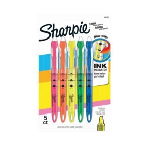Sharpie Liquid Highlighters, Chisel Tip, Assorted Colors, Color Highlighters Ideal for Back to School and Teacher Supplies, Studying Essentials, 5-Pack