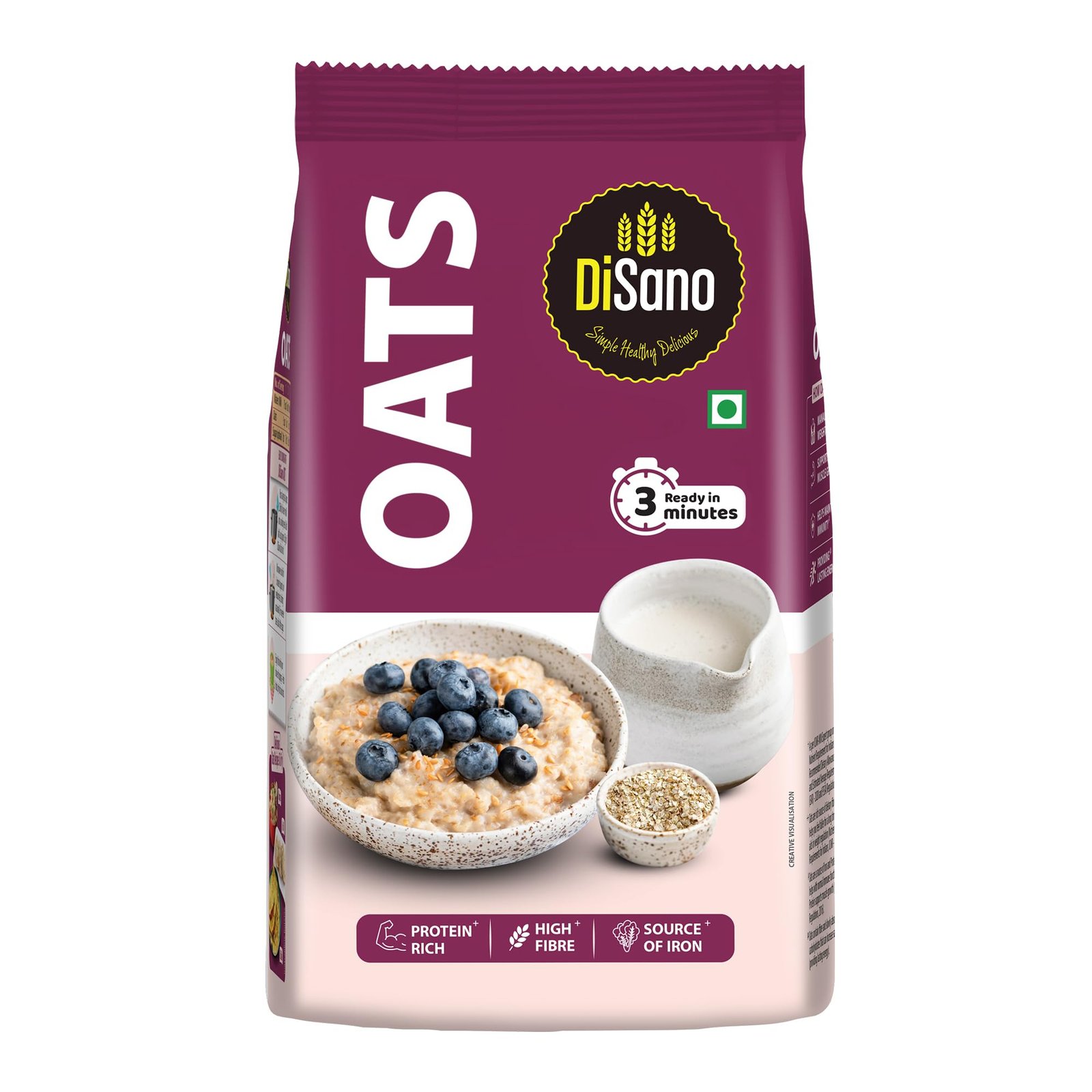 DiSano Oats 1kg, Instant Oats, Wholegrain, High Fibre, Source of Protein