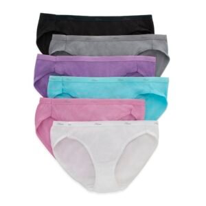 Hanes Women’s 100% Cotton Bikini Underwear Ladies Panties