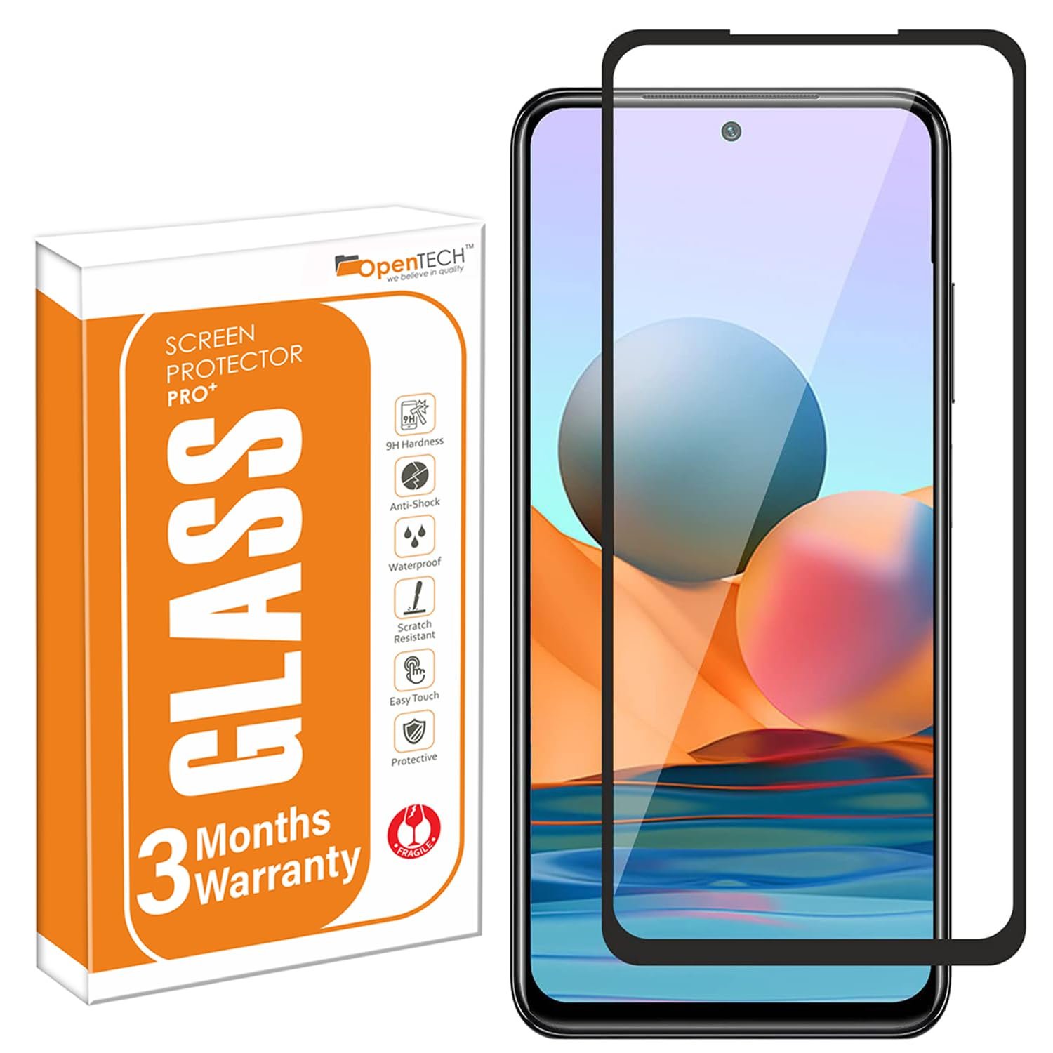 OpenTech® Military-Grade Tempered Glass Screen Protector Compatible For Xiaomi Redmi 13 5G / Redmi 12 5G / Poco M6 Pro 5G (6.79 inch) With Edge To Edge Coverage And Easy Installation Kit.