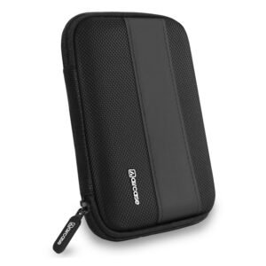 AirCase Hard Disk Cover Case for 2.5 Inch HDD SSD – Ballistic Nylon Rugged Shell, Anti-Press | Felt Lining, Water Resistant | Mesh Pocket for Cable, Charger, Earphone (Black)