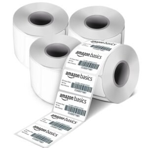 Amazon Basics 70gsm Thermal Label Printer Paper – 2″ x 1″ (50 x 25 mm)| Ideal for Barcode, Product, Inventory, Price, and Transparency Labels – 1000 Labels per Roll (Pack of 4)