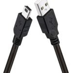 Upgraded 1 Meter 5 Pin Mini USB to USB A Charging Cable Data Sync Transferring for MP3 MP4 Player Car DVR GPS Digital Camera HDD Smart TV Hard Disk HDD Mini Speaker Digital Devices – Black