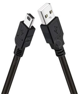 Upgraded 1 Meter 5 Pin Mini USB to USB A Charging Cable Data Sync Transferring for MP3 MP4 Player Car DVR GPS Digital Camera HDD Smart TV Hard Disk HDD Mini Speaker Digital Devices – Black