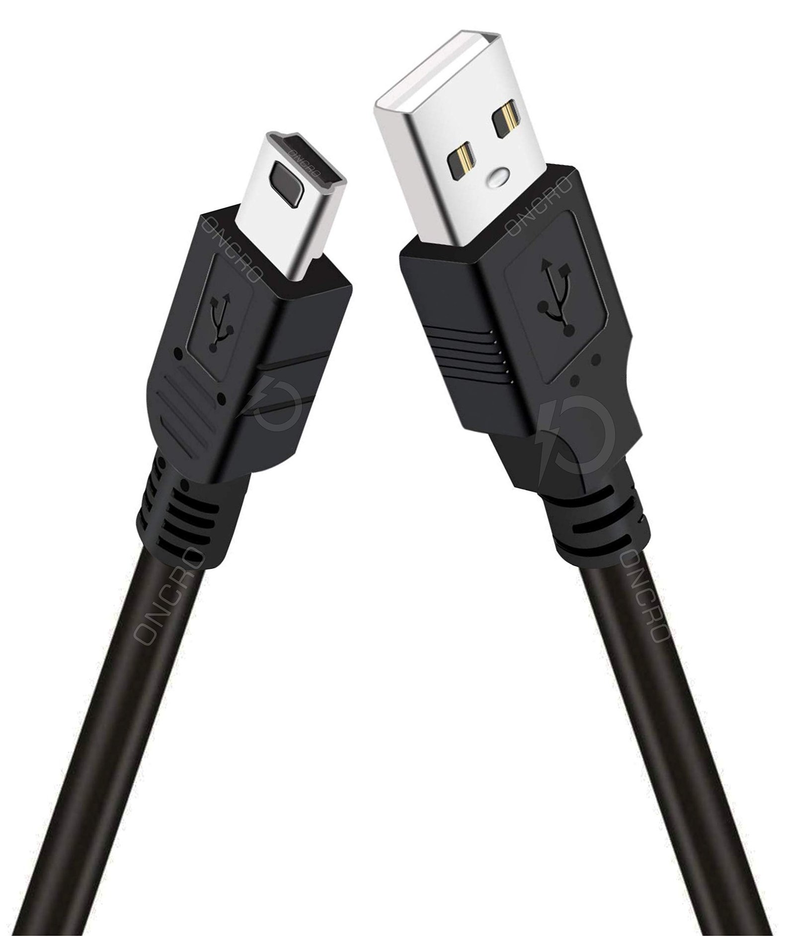 Upgraded 1 Meter 5 Pin Mini USB to USB A Charging Cable Data Sync Transferring for MP3 MP4 Player Car DVR GPS Digital Camera HDD Smart TV Hard Disk HDD Mini Speaker Digital Devices – Black