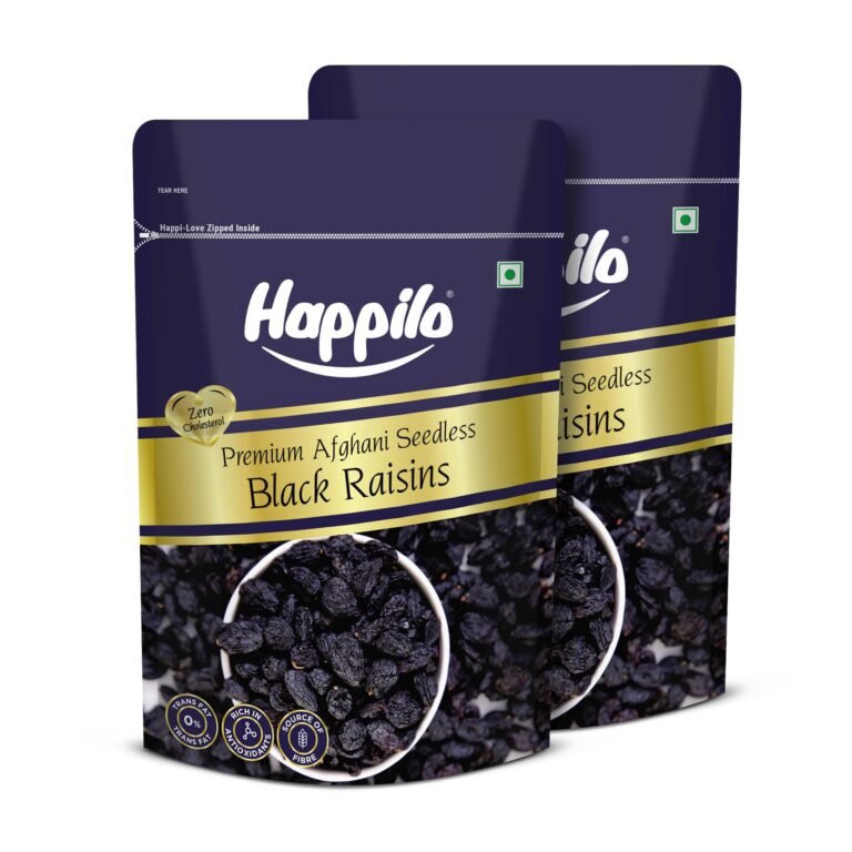 Happilo Premium Afghani Seedless Black Raisins 250g (Pack of 2) | Kali Kishmish/Kismis | Dry Fruits, Healthy Snacks | High in Antioxidants, Fiber & Potassium | Naturally Sweet & Tasty