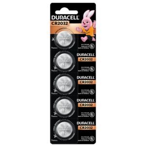 Duracell CR2032 Lithium Coin Battery, Pack of 5, Child Resistant Packaging, Specialty Devices, Apple AirTag, Key Fob, Scale