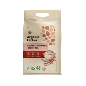 Organic Tattva, Organic Sonamasuri Brown Gluten Free and Unpolished Rice, 5 Kg