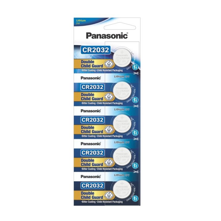 Panasonic CR-2032/5BE Lithium Coin Battery – Pack of 5